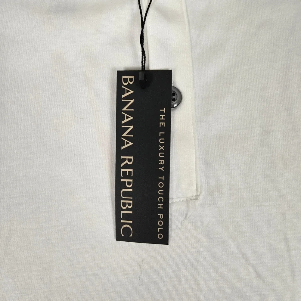 Banana Republic Luxury Touch Performance Polo Mens XL White Standard Fit NWT